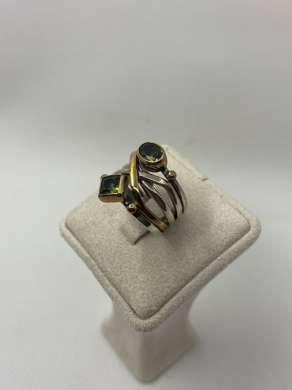 925 Sterling Silver Zultanite Double Stone Ring – Bronze Detailed Handcrafted Design 