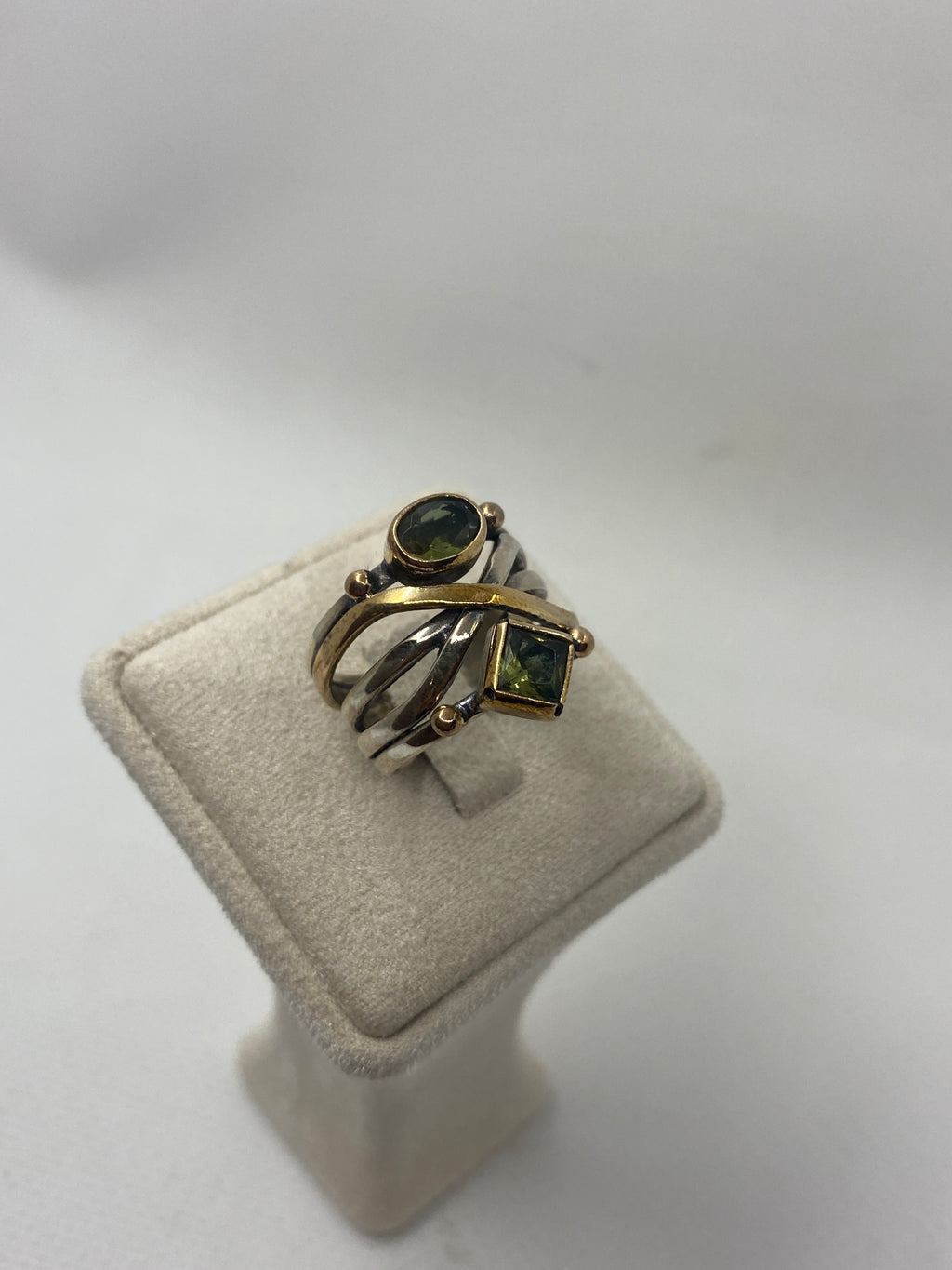 925 Sterling Silver Zultanite Double Stone Ring – Bronze Detailed Handcrafted Design 