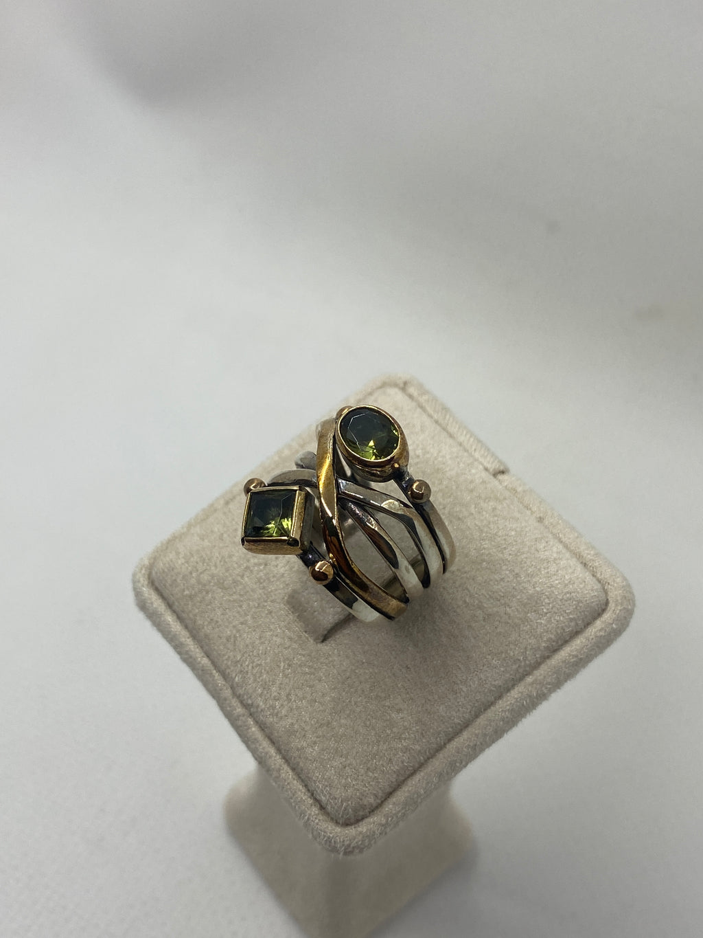 925 Sterling Silver Zultanite Double Stone Ring – Bronze Detailed Handcrafted Design 